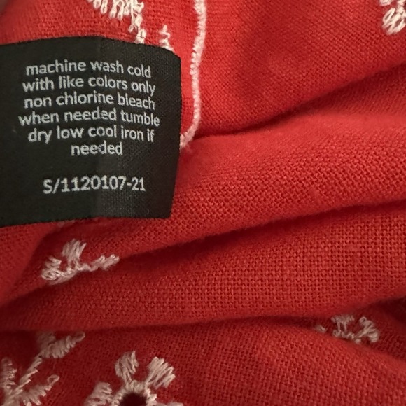 Lane Bryant 16 XL Top Shirt Red Floral Short Cap Sleeve Keyhole Round Neck Knit - Picture 6 of 8